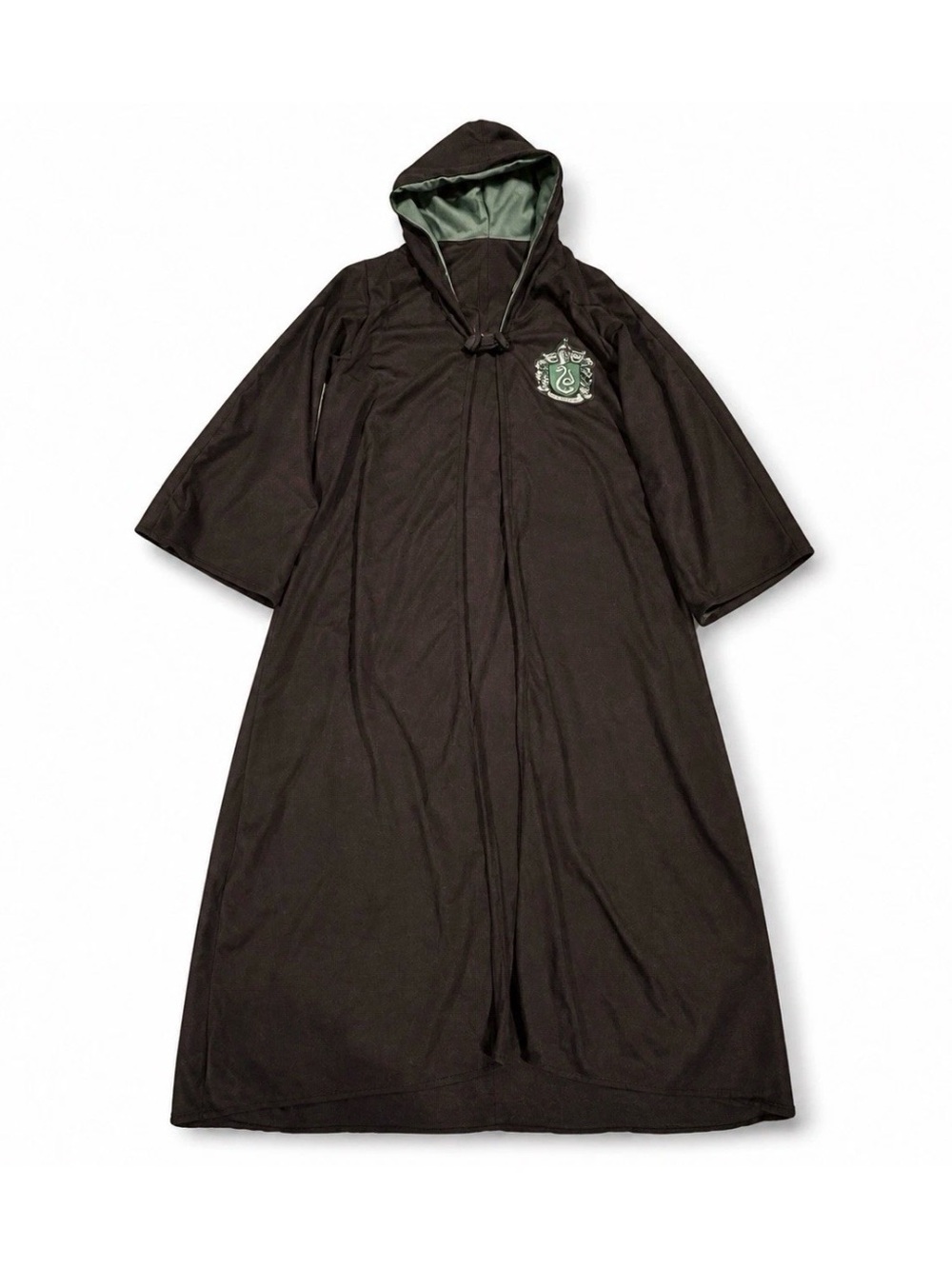 Vintage (2004) Harry Potter by Rubie’s Black Hooded Slytherin Crest Cloak - CH L